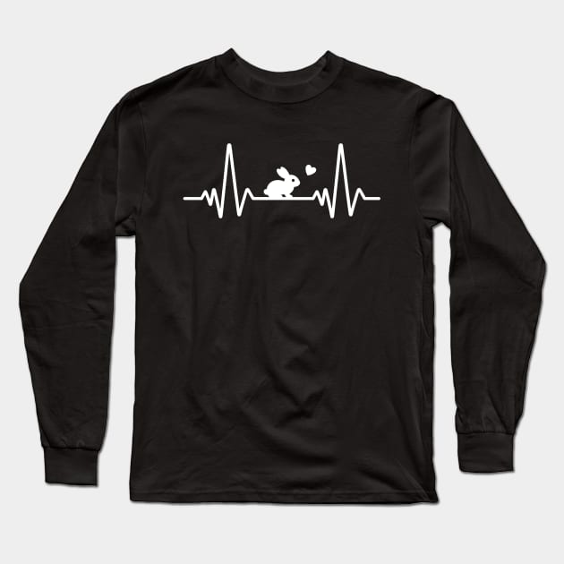 Rabbit Heartbeat Long Sleeve T-Shirt by Annabelhut